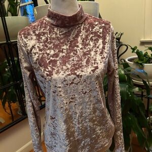 Acemi Velvet Turtleneck in Mauve and Cream
